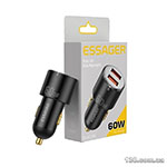 Автомобильное зарядное устройство ESSAGER City Dual Type-C + USB-A Car Charger 66W black ECC2C1A-FF01