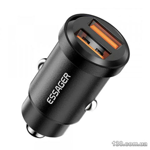 Автомобильное зарядное устройство ESSAGER Gyroscope Mini Charger USB-A + USB-A 30W Black ECC2A-TL01