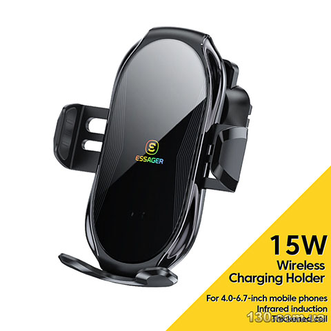 ESSAGER Premium Electric Phone Wireless Charger Bracket black — Cell phone holder with wireless charging EZJCFK-ZP01