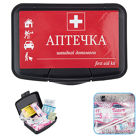 First-aid kit OEM 07-276-D medical automotive (07-276-B), 15 pcs. 19 pcs. plastic case