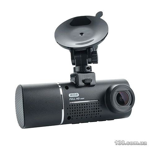 Globex GE-217 Dual Cam — автомобильный видеорегистратор с дисплеем, функцией WDR и двумя камерами