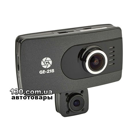 Автомобильный видеорегистратор Globex GE-218 с WDR, дисплеем и двумя камерами