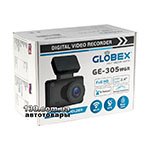 Автомобильный видеорегистратор Globex GE-305WGR с двумя камерами, Wi-Fi, GPS, дисплеем и магнитным креплением