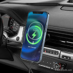 Car holder HOCO CA90 Powerful magnetic wireless charging car holder Black