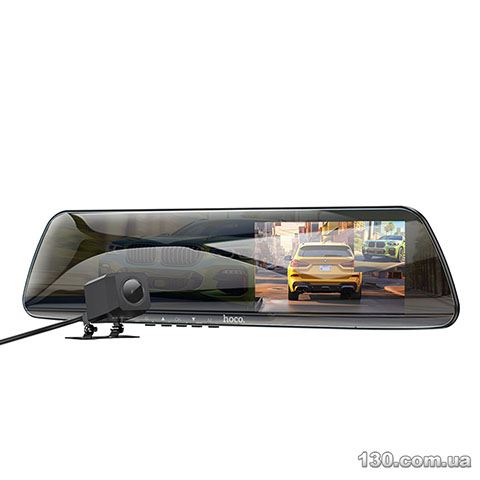 Автомобильный видеорегистратор HOCO DV4 4.5-inch rearview mirror driving recorder(dual-channel) Black