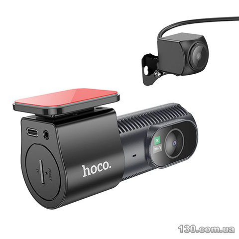 Автомобильный видеорегистратор HOCO DV8 2K display hidden driving recorder (with rear camera) Black