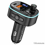 FM-модулятор HOCO E62 Fast PD20W+QC3.0 car BT FM transmitter Black