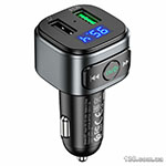 FM-модулятор HOCO E67 Fighter QC3.0 18W car BT FM transmitter Black