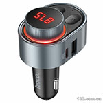 FM-модулятор HOCO E72 Alegria PD30W car BT FM transmitter Metal Gray