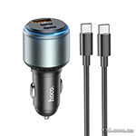 Автомобильное зарядное устройство HOCO NZ9 Galloper 95W three-port (2C1A) car charger set (Type-C to Type-C) Black