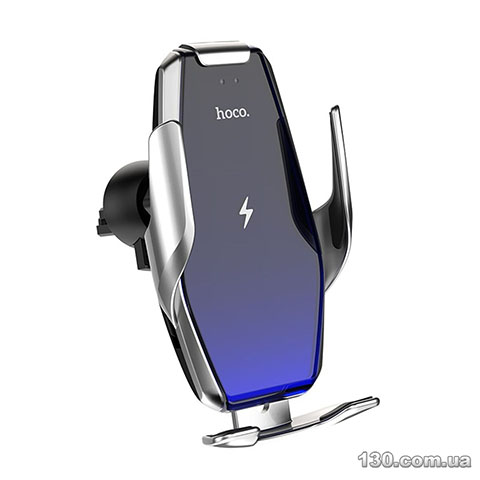 HOCO S14 — автомобильный держатель Surpass automatic induction wireless charging car holder Silver