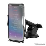 Car holder HOCO S14 Surpass automatic induction wireless charging car holder Silver