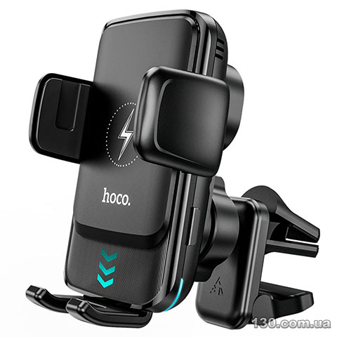 Автомобільний тримач HOCO S35 Smart alignment wireless charging car holder Black