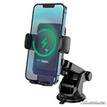 Car holder HOCO S35 Smart alignment wireless charging car holder Black