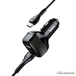 Автомобильное зарядное устройство HOCO Z36 Leader dual port car charger set (Type-C) Black