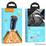 Автомобільний зарядний пристрій HOCO Z46A Blue whale PD20W+QC3.0 car charger set (C to iP) Sapphire Blue