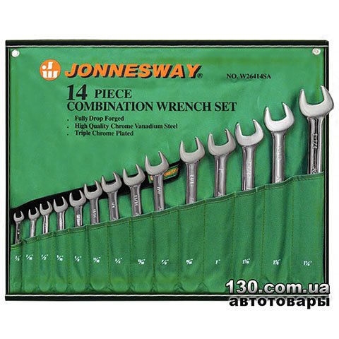 Набор комбинированных ключей Jonnesway W26414S 3/8"-1-1/4", — 14 предметов