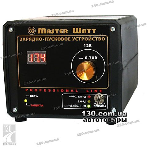 Master Watt 12 В, 30 А, старт 70 А, ЦА — пуско-заряджувальний пристрій з цифровим амперметром для автомобільного акумулятору