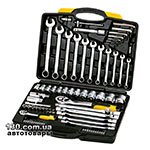 Автомобильный набор инструментов MasterTool 78-5077 PROFI CrV 1/4", 1/2" — 77 предметов, кейс