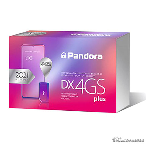 Автосигнализация Pandora DX-4GS Plus c 2xCAN, immo/key, Bluetooth, 4G/LTE, GPS, обратной связью и автозапуском двигателя