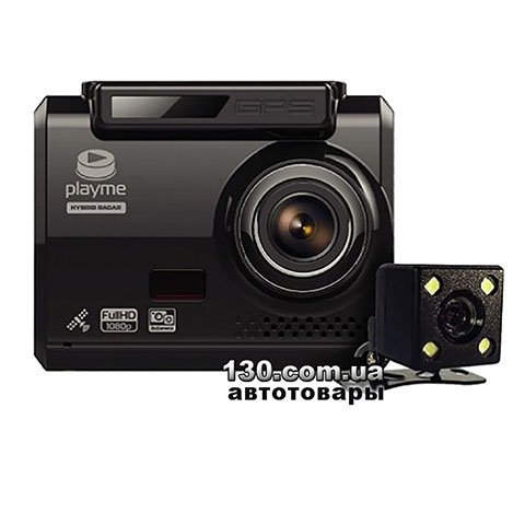 Автомобільний відеореєстратор Playme OMEGA з антирадаром, двома камерами, GPS, дисплеєм і LDWS