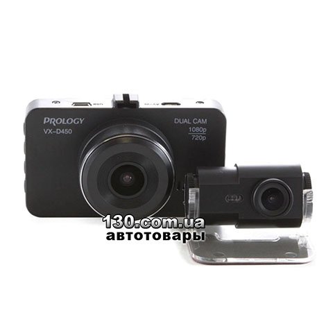Prology VX-D450 — автомобильный видеорегистратор с двумя камерами и дисплеем