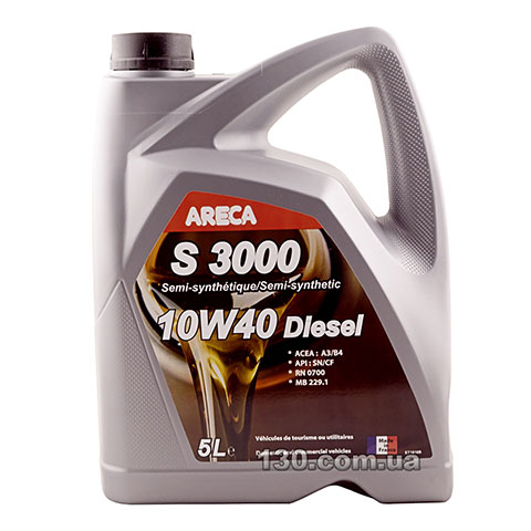 Semi-synthetic motor oil Areca S3000 DIESEL 10W-40 — 5 l