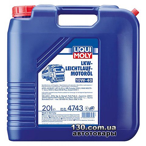 Liqui Moly LKW-Leichtlauf Motoroil 10W-40 — semi-synthetic motor oil — 20 l