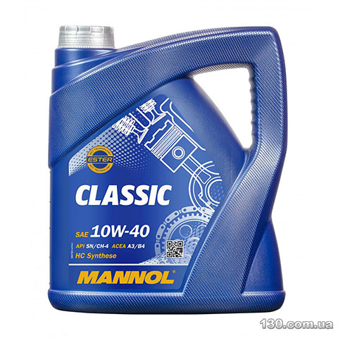 Моторное масло полусинтетическое Mannol Classic 10W-40 SN/CH-4 — 5 л