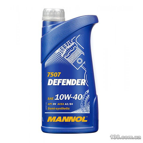 Моторное масло полусинтетическое Mannol Defender 10W-40 SN — 1 л