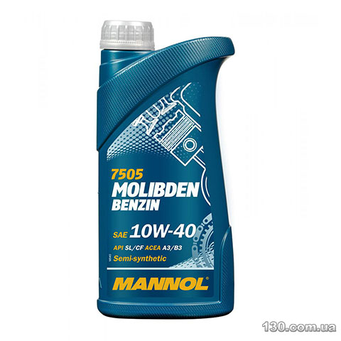 Моторное масло полусинтетическое Mannol Molibden benzin 10W-40 SL/CF — 1 л