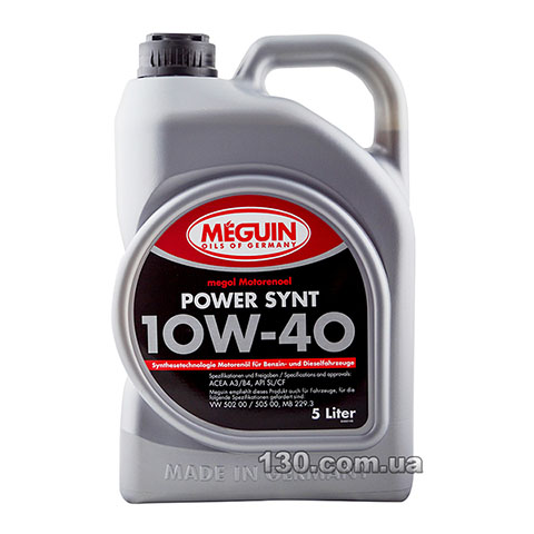 Моторное масло полусинтетическое Meguin Power Synt SAE 10W-40 — 5 л