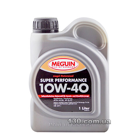 Моторное масло полусинтетическое Meguin Super Performance SAE 10W-40 — 1 л