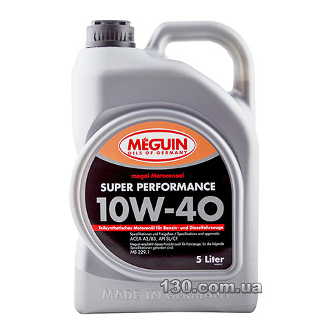 Моторное масло полусинтетическое Meguin Super Performance SAE 10W-40 — 5 л