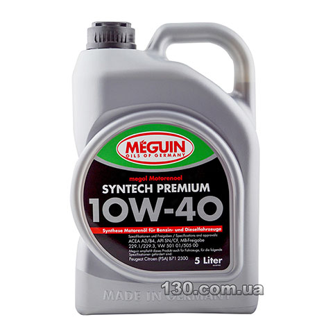 Meguin Syntech Premium SAE 10W-40 — моторное масло полусинтетическое — 5 л