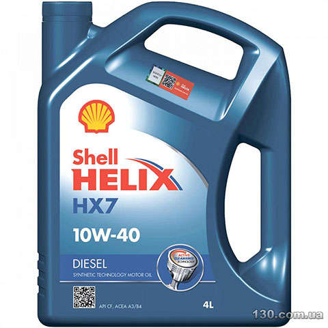 Моторное масло полусинтетическое Shell Helix HX7 Diesel 10W-40 — 4 л