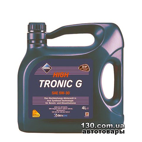 Aral HighTronic G SAE 5W-30 — synthetic motor oil — 4 l