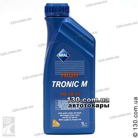 Моторное масло синтетическое Aral HighTronic M SAE 5W-40 — 1 л для легковых автомобилей