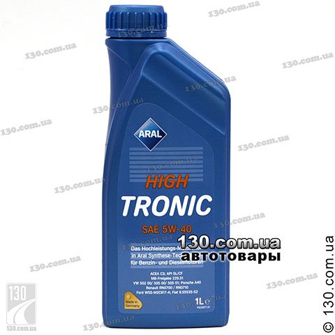 Моторне мастило синтетичне Aral HighTronic SAE 5W-40 — 1 л для легкових автомобілів