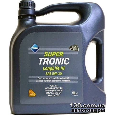 Aral SuperTronic Longlife III SAE 5W-30 — synthetic motor oil — 5 l