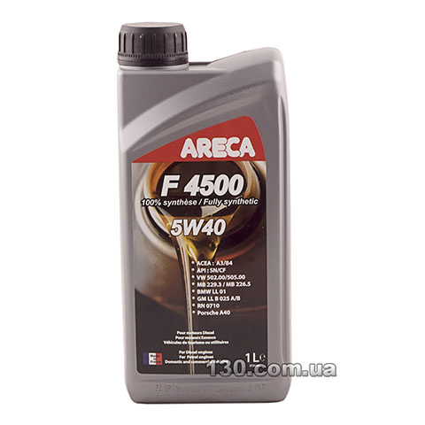 Моторное масло синтетическое Areca F4500 ESSENCE 5W-40 — 1 л