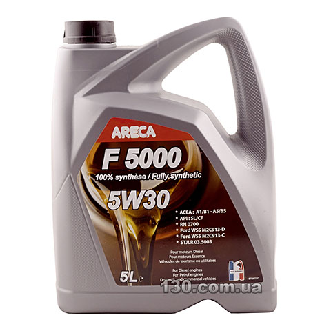 Моторное масло синтетическое Areca F5000 5W-30 — 5 л