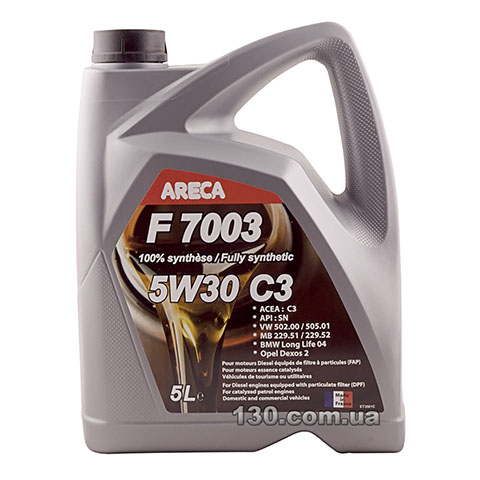 Моторное масло синтетическое Areca F7003 5W-30 C3 — 5 л