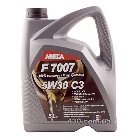 Моторное масло синтетическое Areca F7007 5W-30 C3 504/507 — 5 л