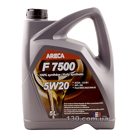 Моторное масло синтетическое Areca F7500 5W-20 EcoBoost — 5 л