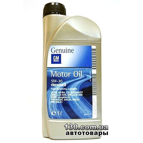 Моторное масло синтетическое General Motors Motor Oil Dexos2 5W-30 — 1 л