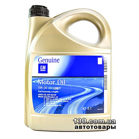 Моторное масло синтетическое General Motors Motor Oil Dexos2 5W-30 — 5 л