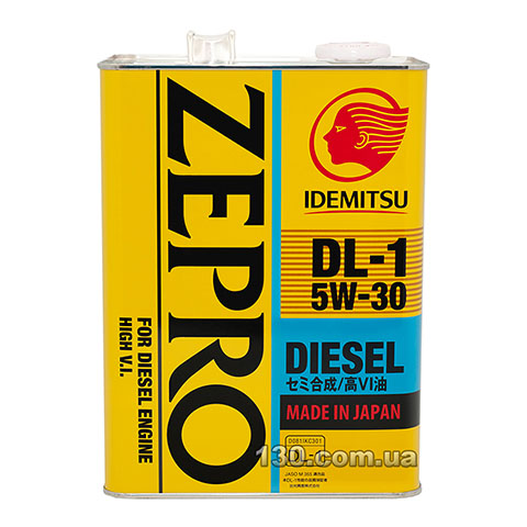 Моторне мастило синтетичне Idemitsu Zepro Diesel DL-1 SAE 5W-30 — 4 л