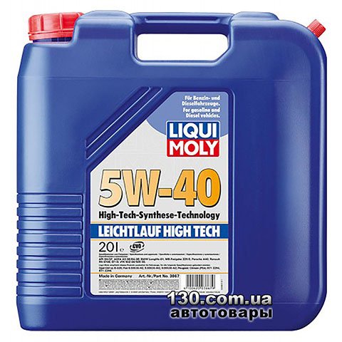 Synthetic motor oil Liqui Moly Leichtlauf High Tech 5W-40 — 20 l