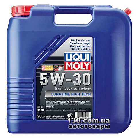 Synthetic motor oil Liqui Moly Longtime High Tech 5W-30 — 20 l